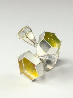 Ring "crystallflower 3" : Silber, Glas